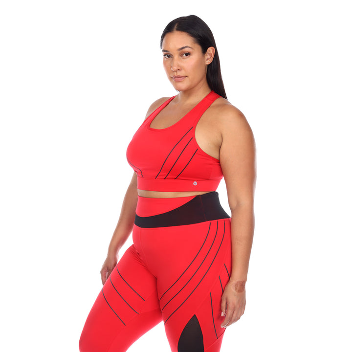 Plus Size Cut Out Back Mesh Sports Bra