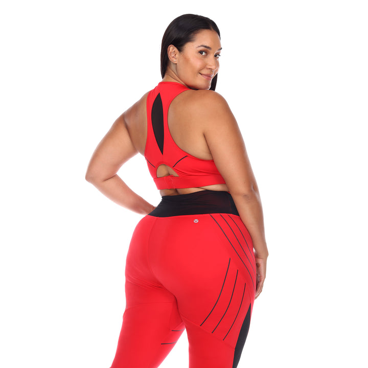 Plus Size Cut Out Back Mesh Sports Bra