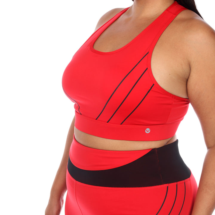 Plus Size Cut Out Back Mesh Sports Bra