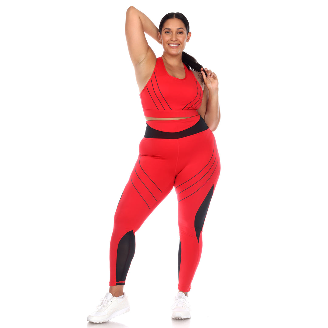 Plus Size Cut Out Back Mesh Sports Bra