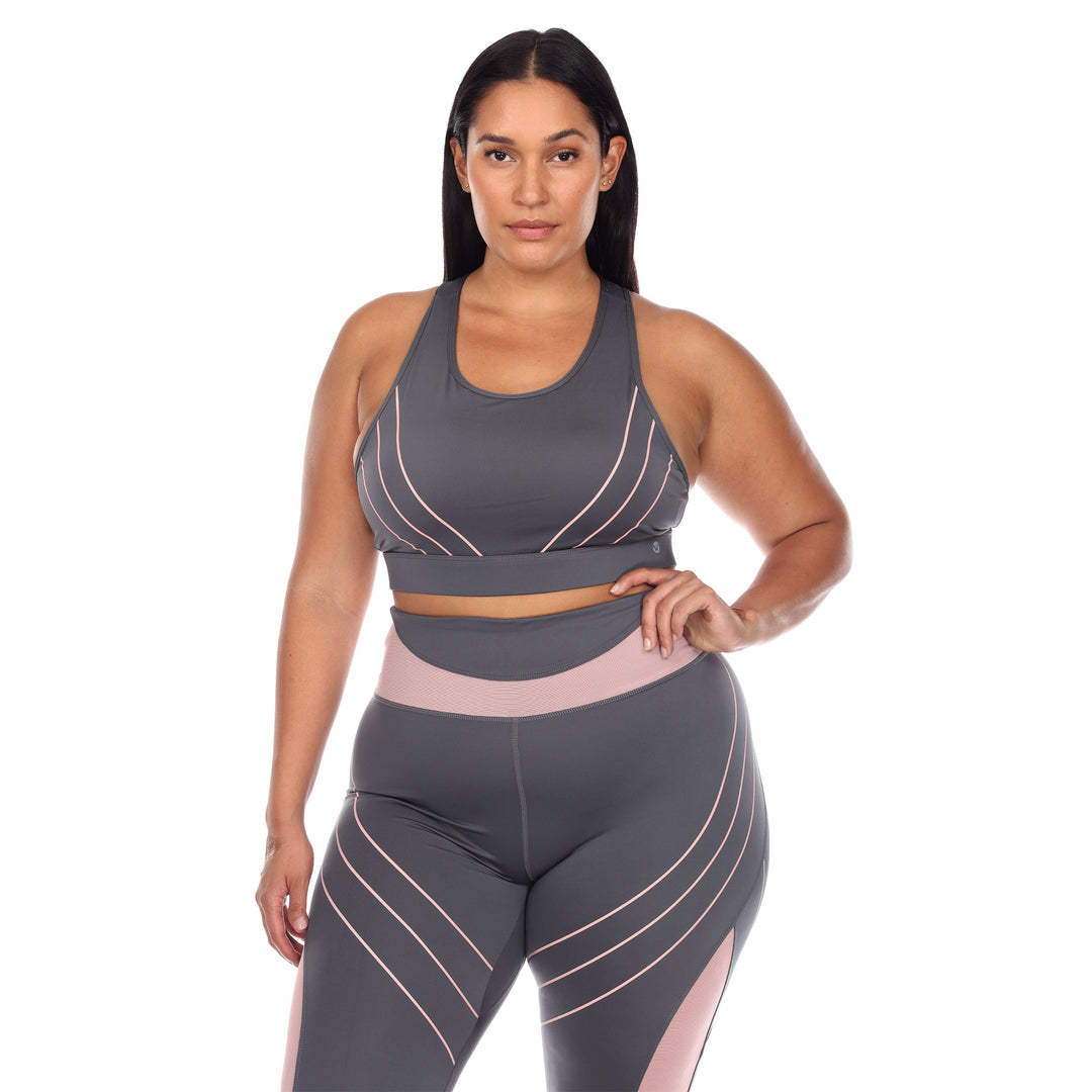 Plus Size Cut Out Back Mesh Sports Bra