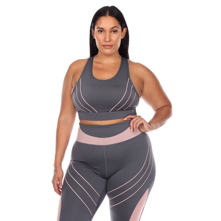 Plus Size Cut Out Back Mesh Sports Bra