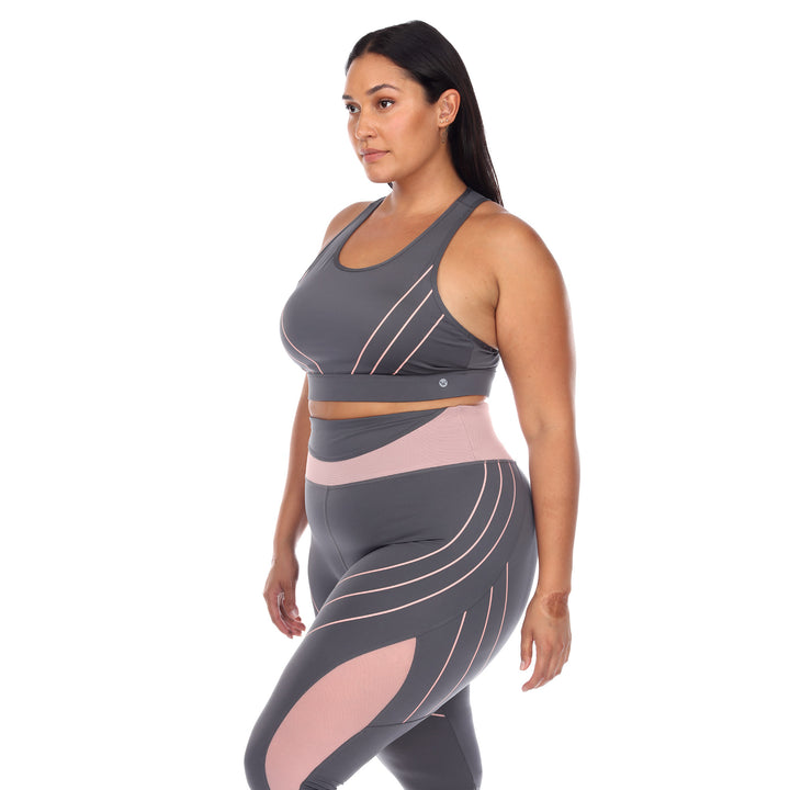 Plus Size Cut Out Back Mesh Sports Bra