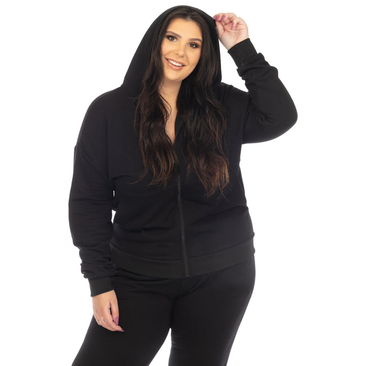 Women's Plus Size Two Piece Fleece Sweatsuit Set