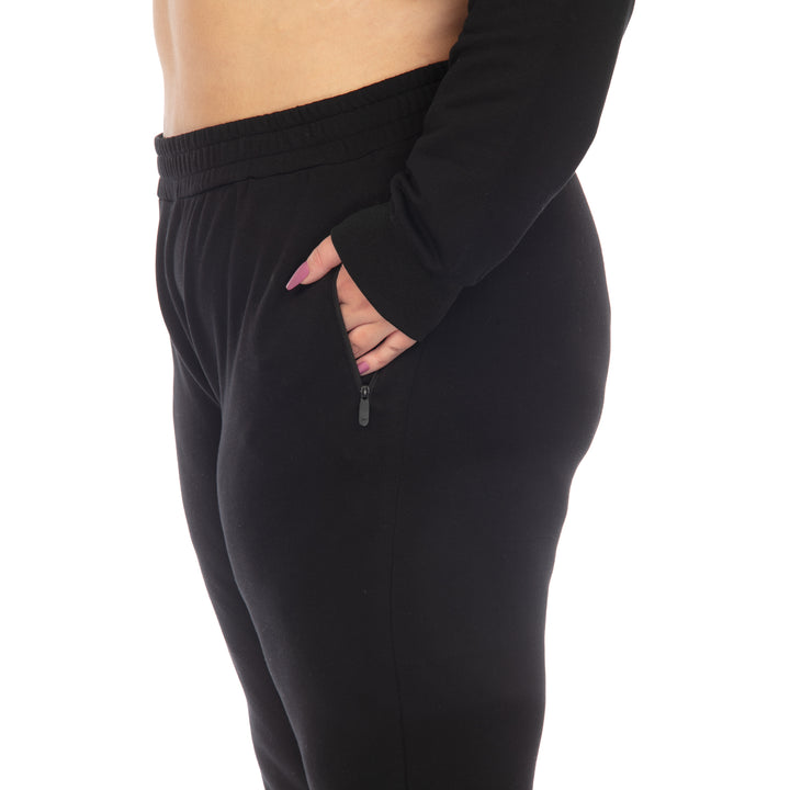 Women's Plus Size Two Piece Fleece Sweatsuit Set