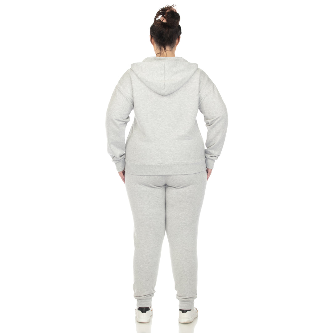 Women's Plus Size Two Piece Fleece Sweatsuit Set