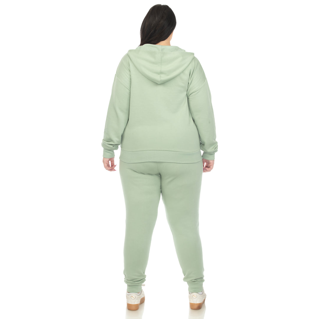 Women's Plus Size Two Piece Fleece Sweatsuit Set