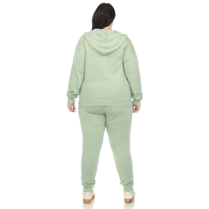 Women's Plus Size Two Piece Fleece Sweatsuit Set