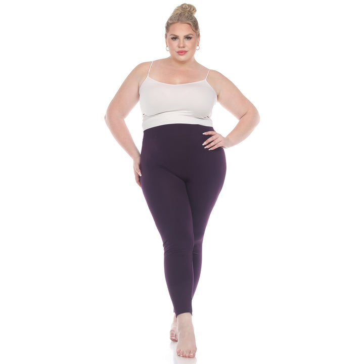 Plus Size Solid Leggings