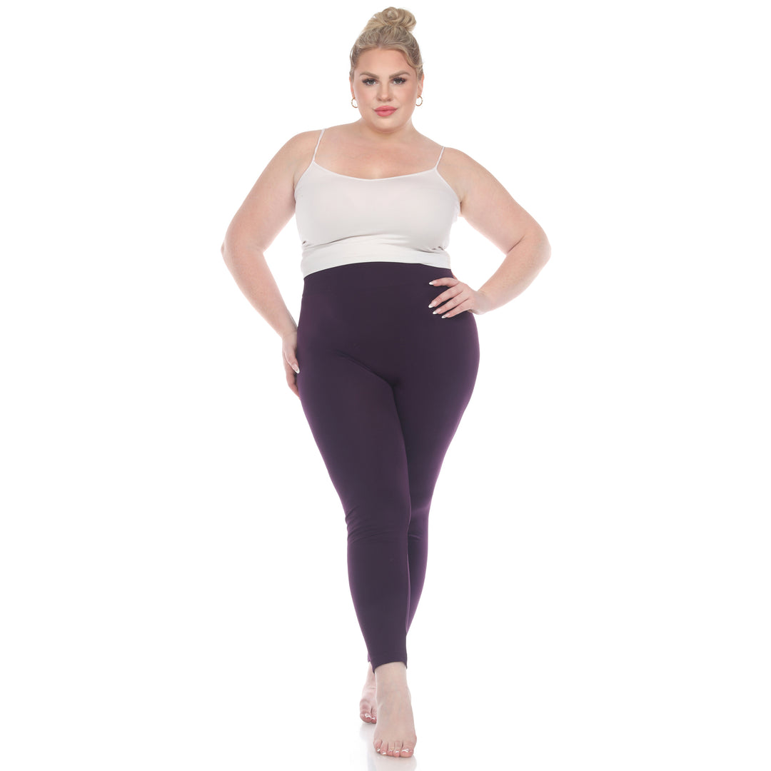 Plus Size Solid Leggings
