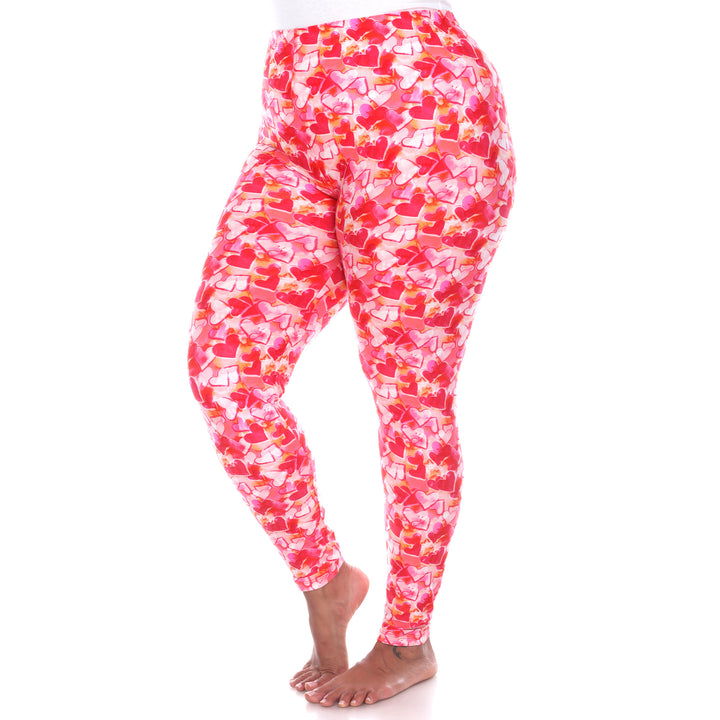 Plus Size Super Soft Heart Printed Leggings