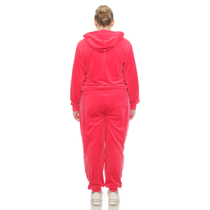 Women's Plus Size 2 Piece Velour Tracksuit Set