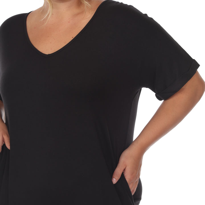 Women's Plus Size Short Sleeve V-neck Maxi Dress