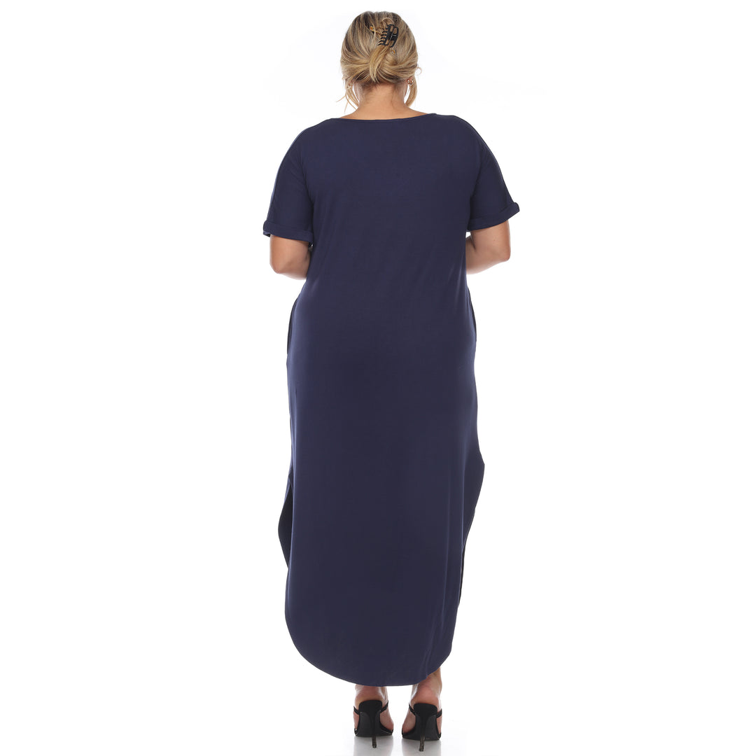 Women's Plus Size Short Sleeve V-neck Maxi Dress