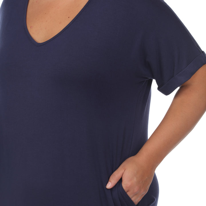 Women's Plus Size Short Sleeve V-neck Maxi Dress