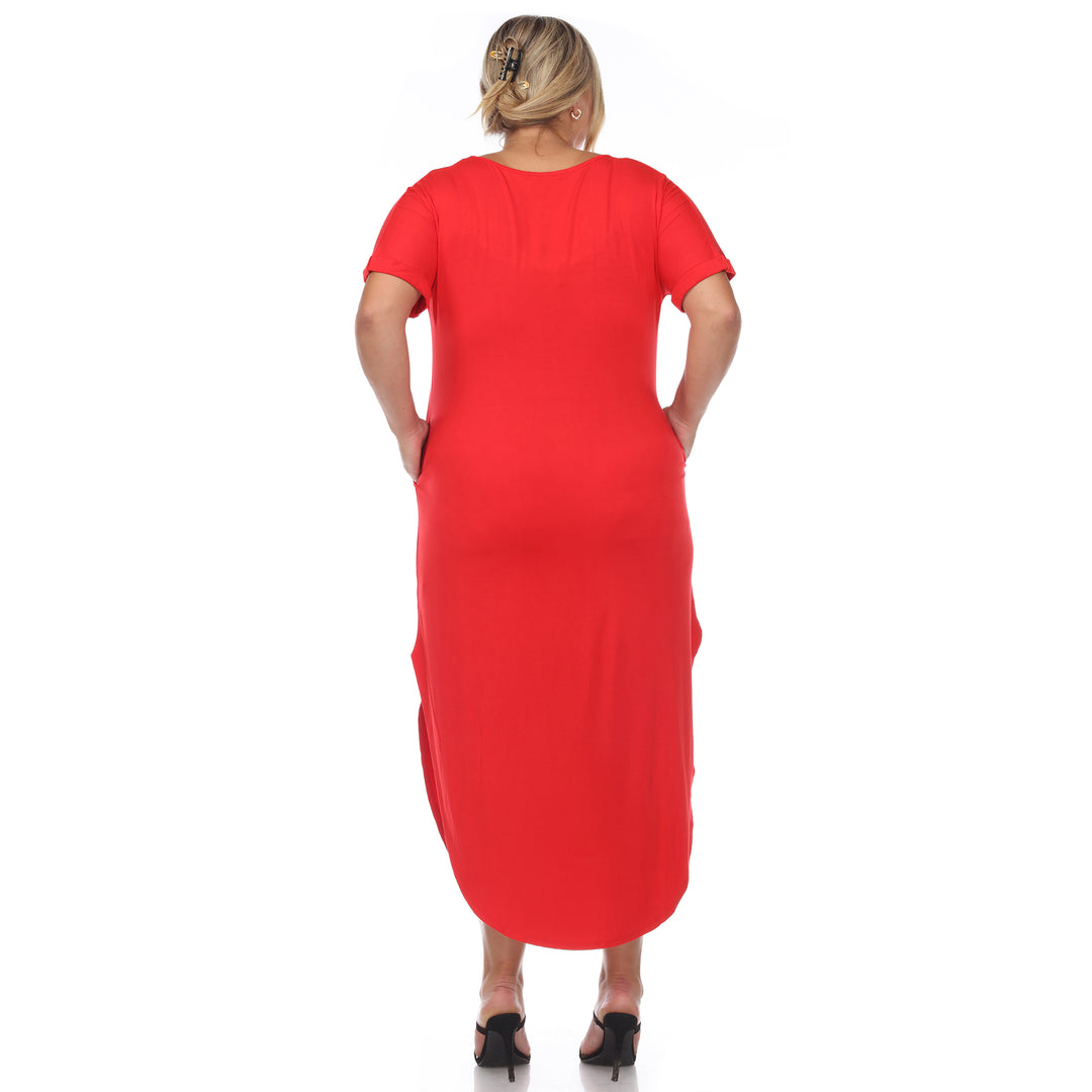 Women's Plus Size Short Sleeve V-neck Maxi Dress