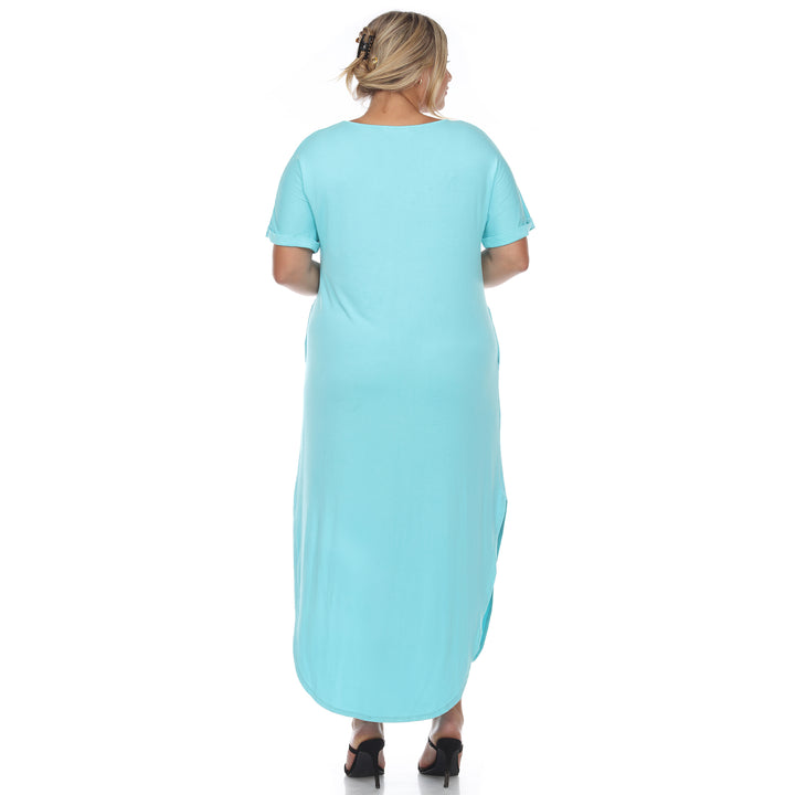 Women's Plus Size Short Sleeve V-neck Maxi Dress