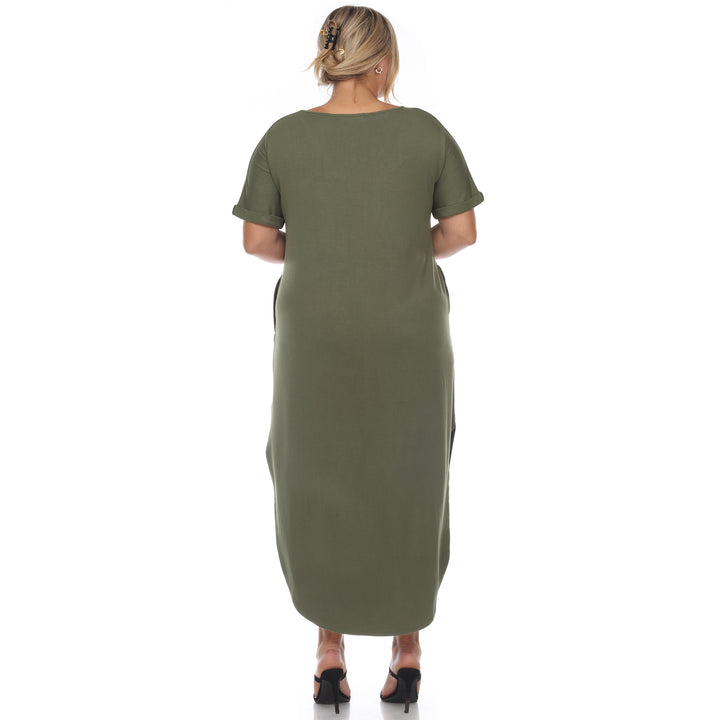 Women's Plus Size Short Sleeve V-neck Maxi Dress