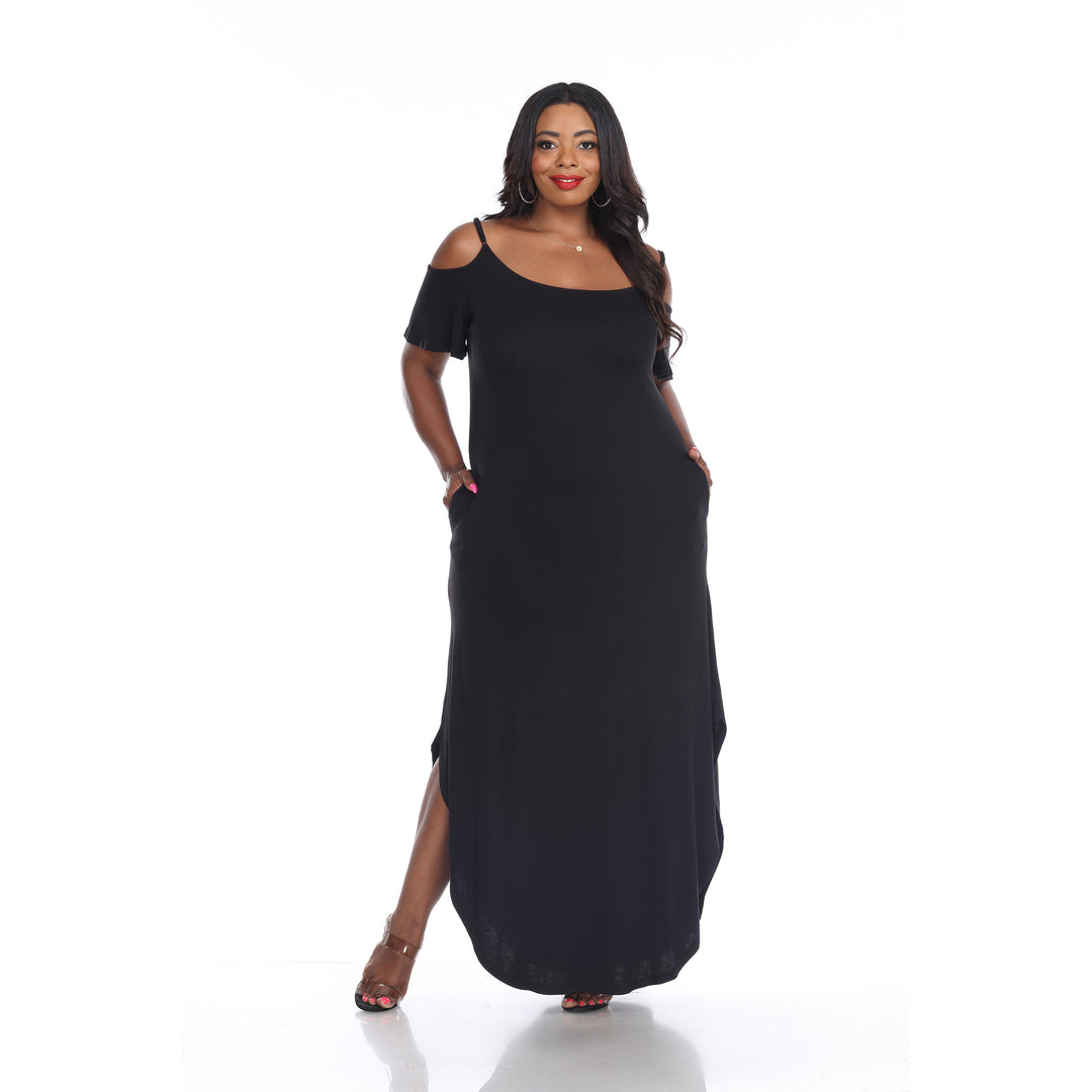 Plus Size Cold Shoulder Maxi Sundress