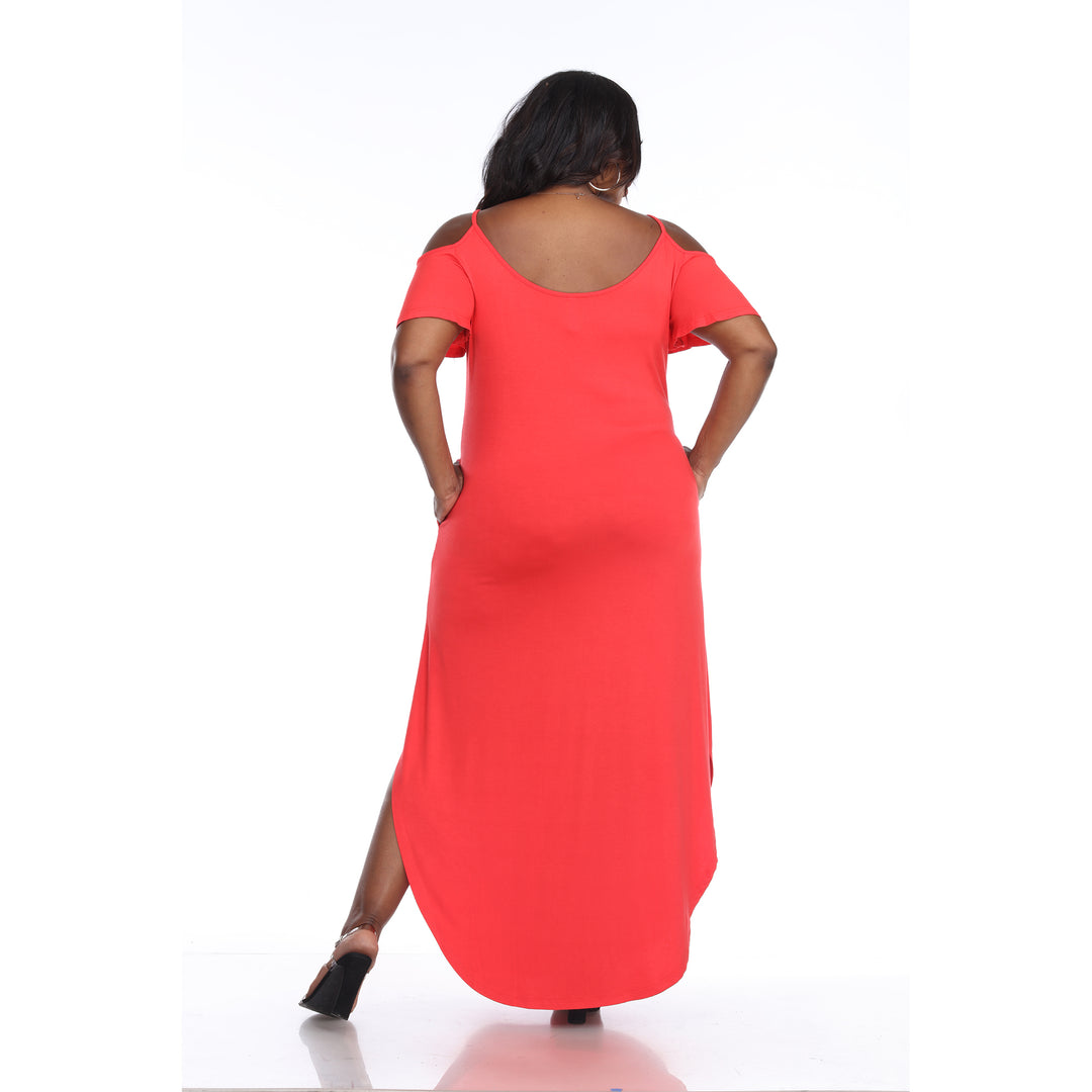 Plus Size Cold Shoulder Maxi Sundress