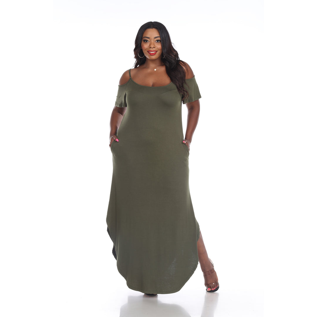 Plus Size Cold Shoulder Maxi Sundress