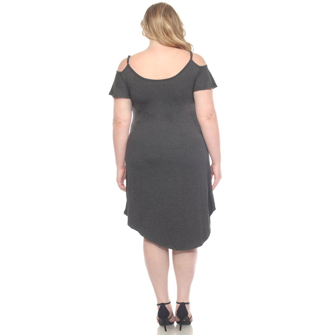 Plus Size Casual Scoop Neck Flutter Sleeve Knee Length Dress