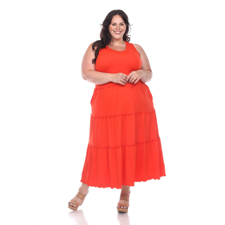 Women's Plus Size Scoop Neck Tiered Midi Dress