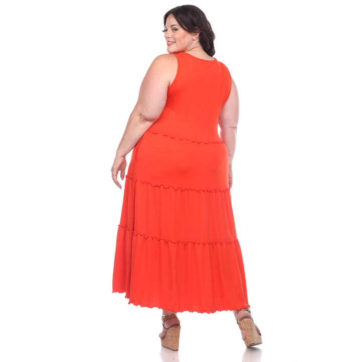 Women's Plus Size Scoop Neck Tiered Midi Dress