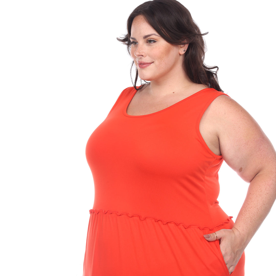 Women's Plus Size Scoop Neck Tiered Midi Dress