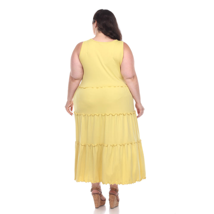Women's Plus Size Scoop Neck Tiered Midi Dress