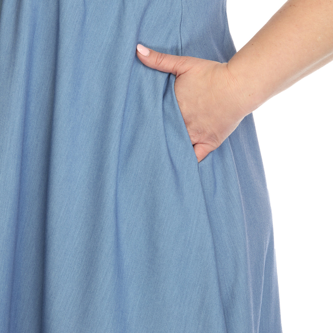 Women's Plus Size Ruffle Sleeve Knee-Length Dress