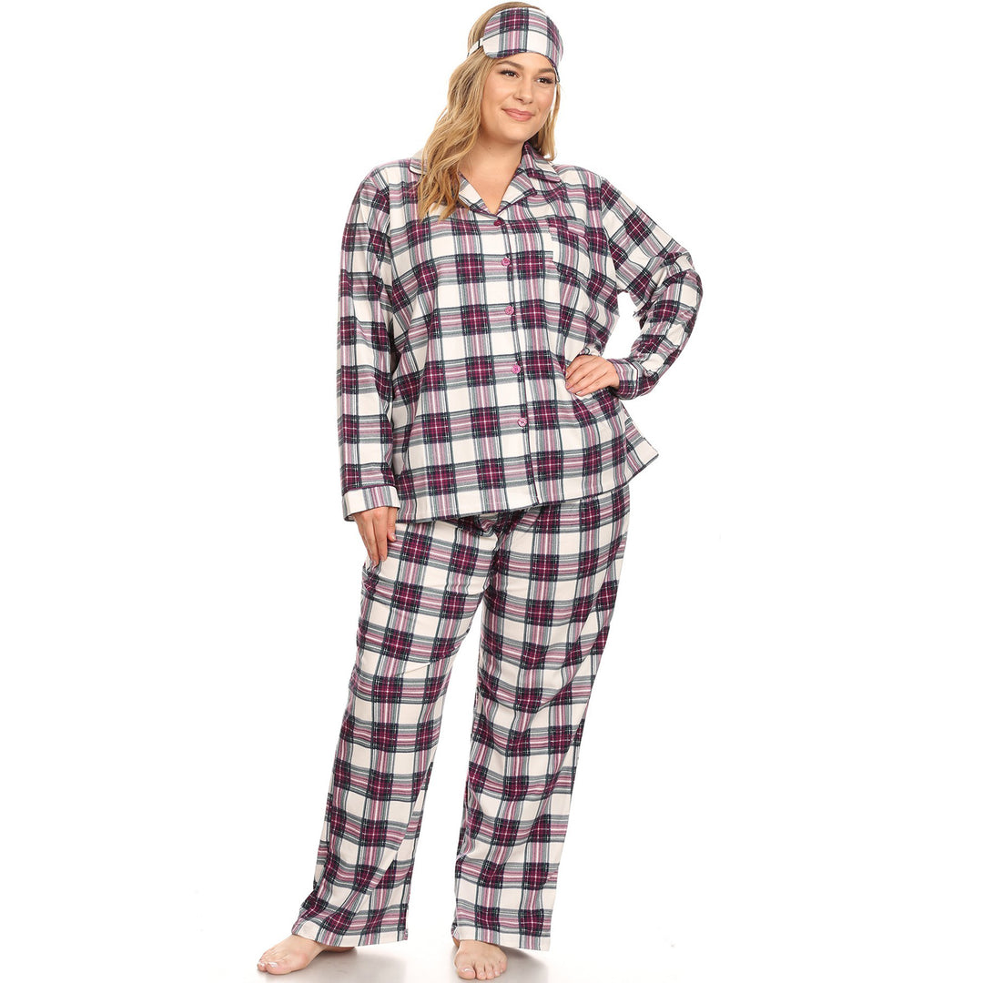 Women's Plus Size Three-Piece Pajama Set