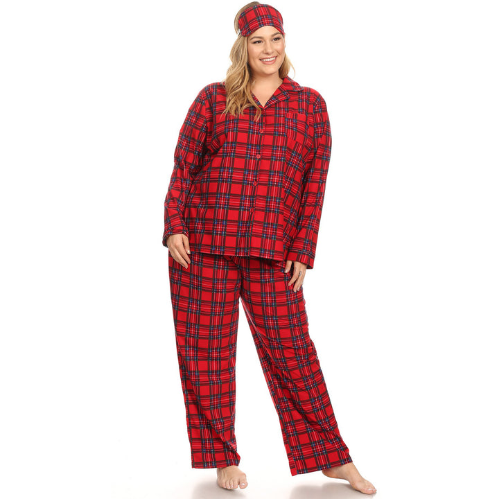 Women's Plus Size Three-Piece Pajama Set