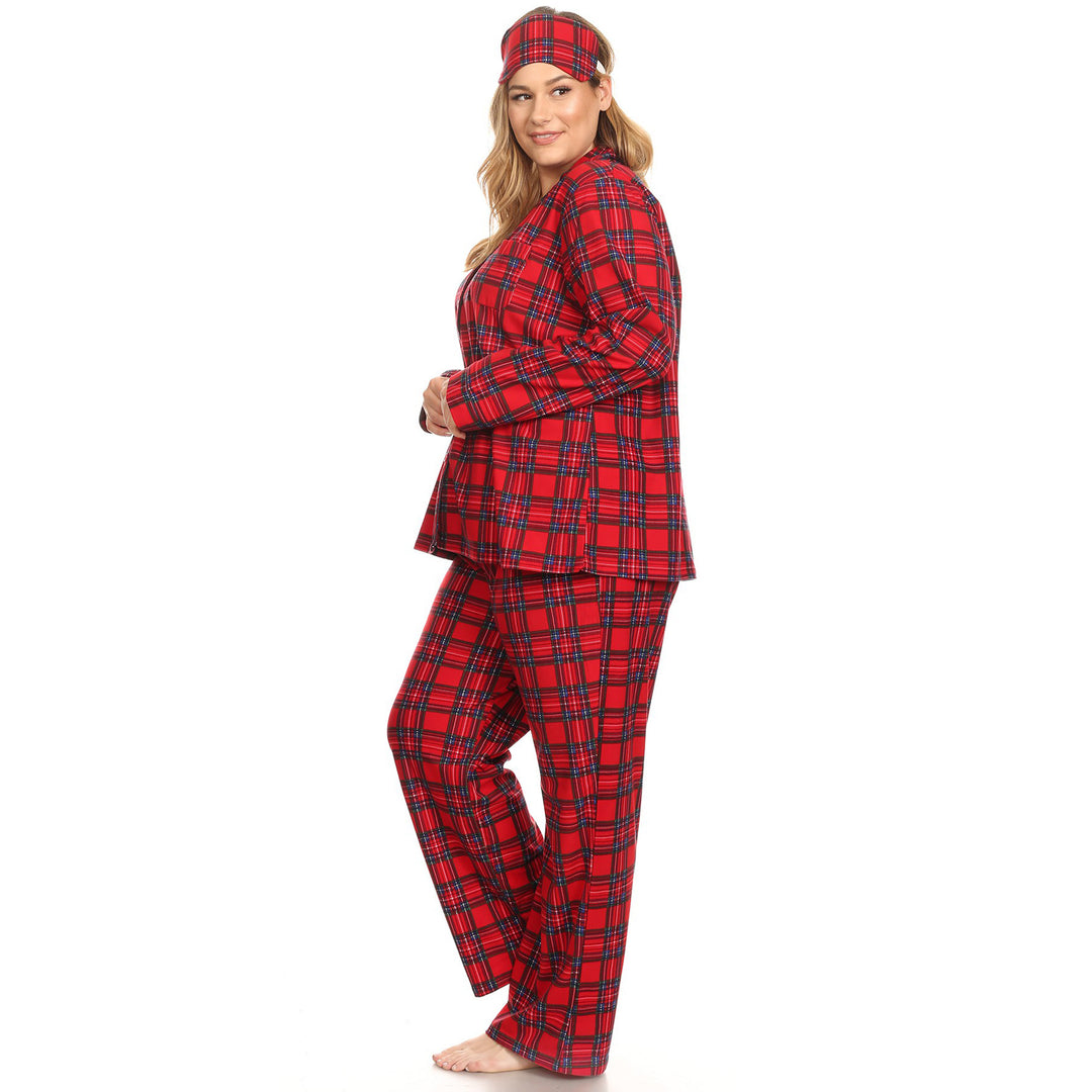 Women's Plus Size Three-Piece Pajama Set