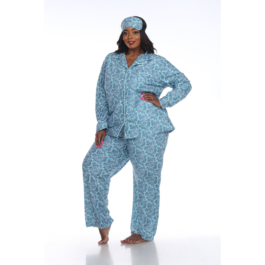 Women's Plus Size Three-Piece Pajama Set