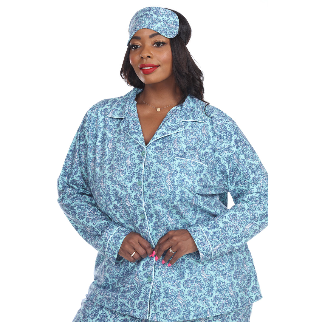 Women's Plus Size Three-Piece Pajama Set