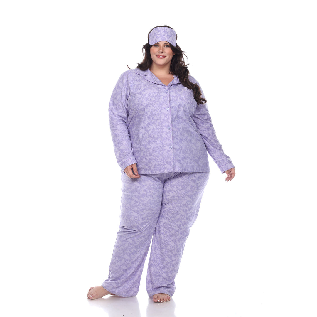 Women's Plus Size Three-Piece Pajama Set