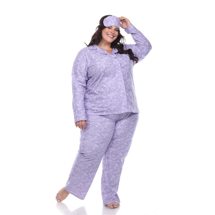 Women's Plus Size Three-Piece Pajama Set