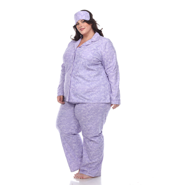 Women's Plus Size Three-Piece Pajama Set
