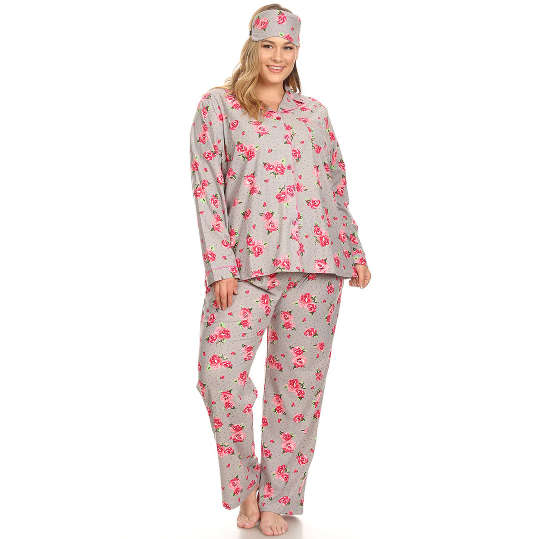 Women's Plus Size Three-Piece Pajama Set