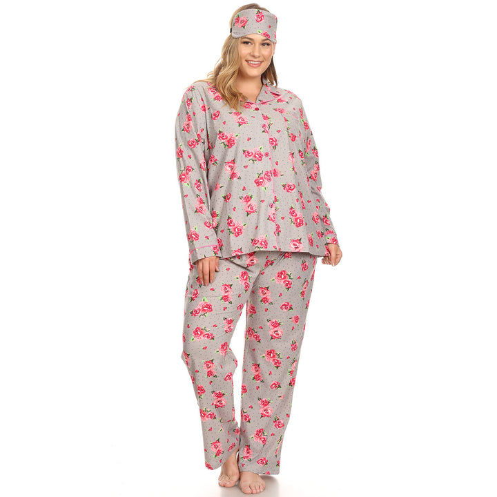 Women's Plus Size Three-Piece Pajama Set
