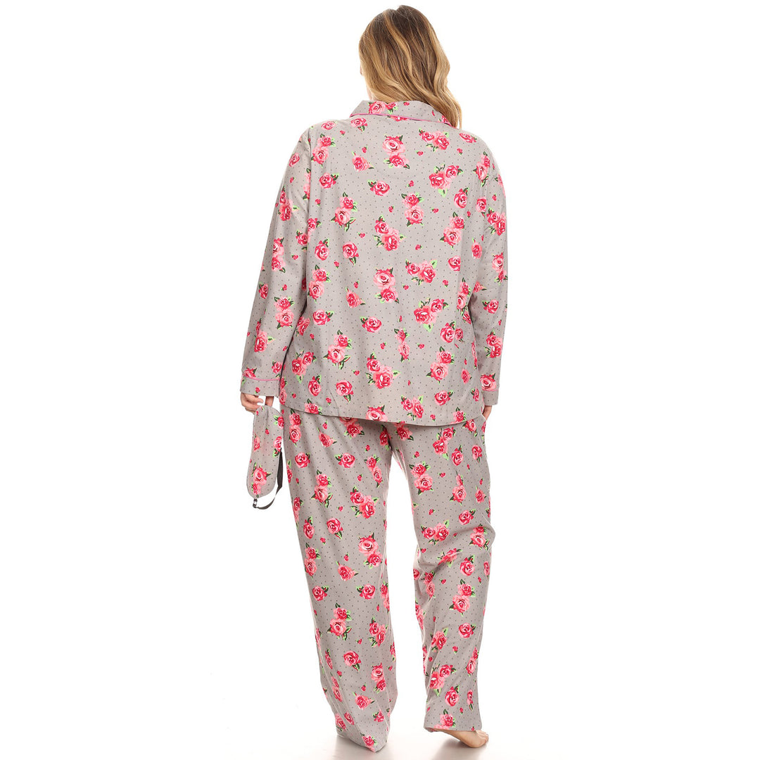 Women's Plus Size Three-Piece Pajama Set