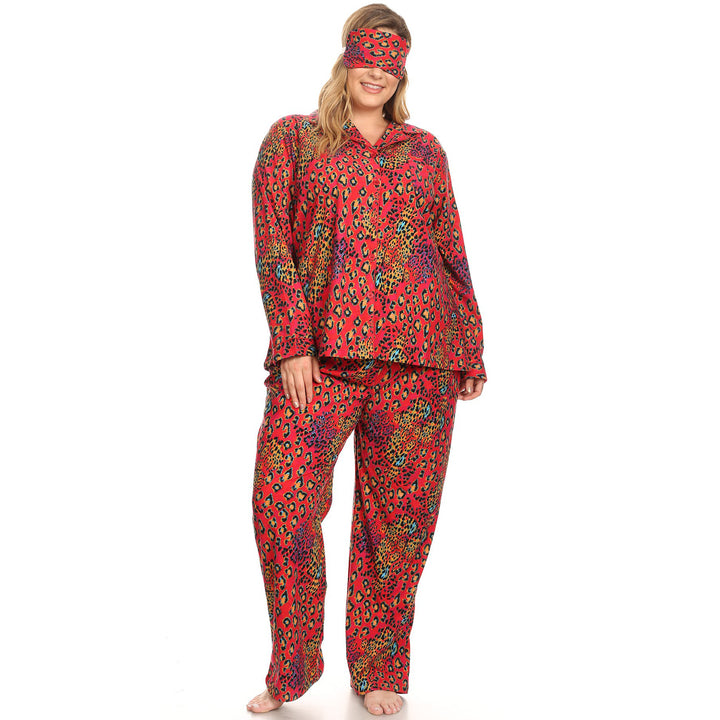 Women's Plus Size Three-Piece Pajama Set