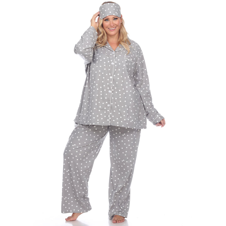 Women's Plus Size Three-Piece Pajama Set