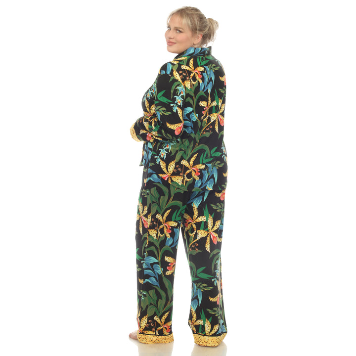 Women's Plus Size Two Piece Wildflower Print Pajama Set