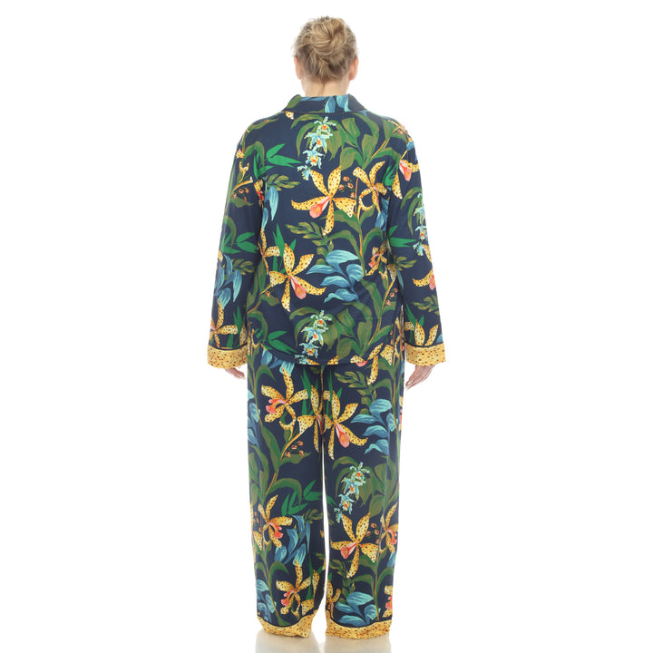 Women's Plus Size Two Piece Wildflower Print Pajama Set