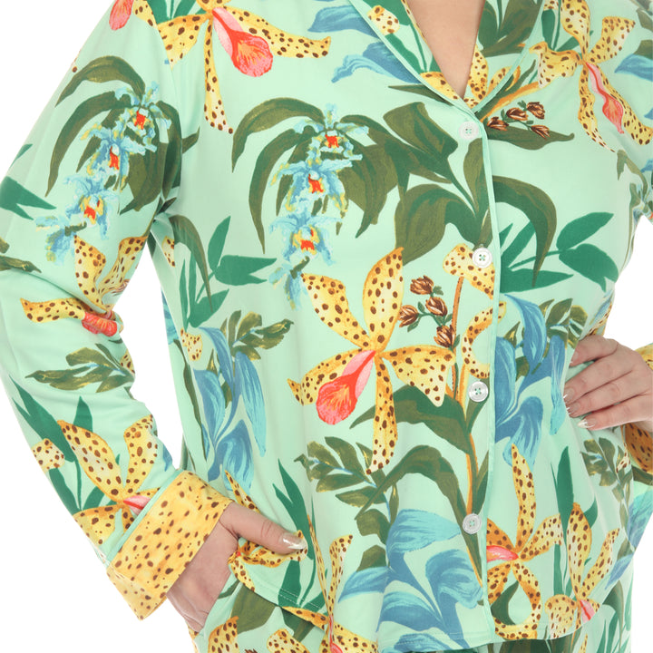 Women's Plus Size Two Piece Wildflower Print Pajama Set