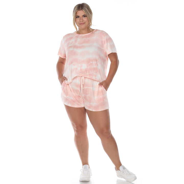 Women's Plus Size 2 Piece Top & Shorts Lounge Set
