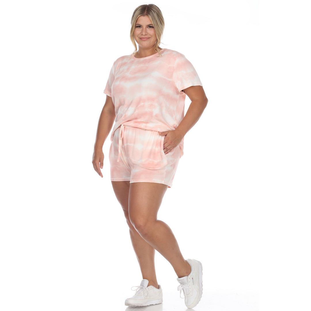 Women's Plus Size 2 Piece Top & Shorts Lounge Set