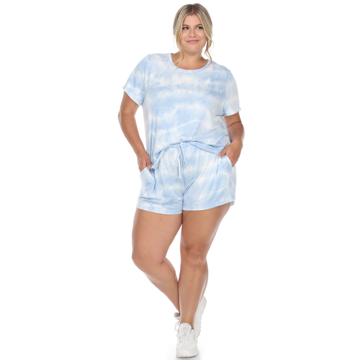 Women's Plus Size 2 Piece Top & Shorts Lounge Set